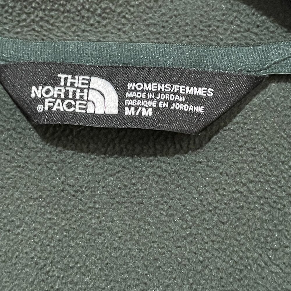 The North Face Women's M Green Fleece Full Zip Jacket Sweatshirt Hoodie - Picture 3 of 4